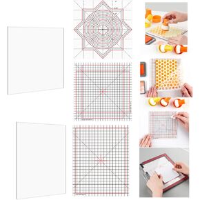 11Pcs/Set 4.75x6"/6x6"/6.5x8.5"Multi-Use Non-Slip Sticky Mats Fit in Stamp Positioning Tool Set,PhotopolymerGrip Mat with Printed Guides In Placeholding stencil in place Crafts Scrapbooking fixed Mat.