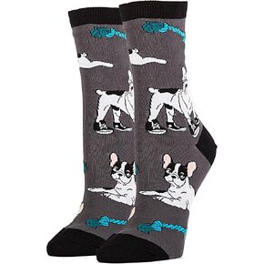 ooohyeah Women's Novelty Funny Crew Socks, Fun Animal Crazy Dress Socks Gifts for Dog Lover, Fits Women's Shoe Size 5-10