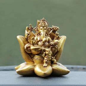 Lakshmi Statue Figurine Seated Lakshmi Murti Laxmi Idol for Goddess of Wealth, Fortune, Wisdom & Prosperity Sculpture Home Office Mandir Pooja Item Diwali Gifts & Decoration for Home Decor