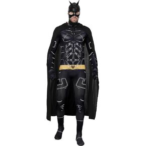Adult Bat Hero Costume Cosplay Cape Outfit with Mask for Halloween Party