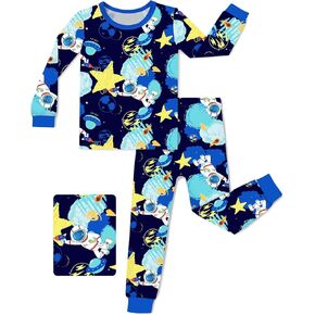babee Reshinee 4-5Y Bamboo Viscose Boys Girls Pajama Sets Toddler Kids Two Piece Long-Sleeve Snug fit Sleepwear Pjs