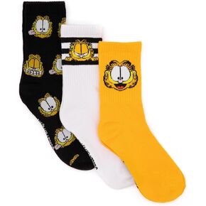 Garfield Socks 3 Pack Adults Unisex Cat Movie Multicolour Footwear