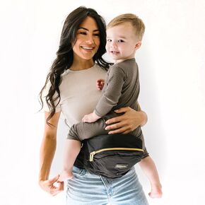 Tushbaby Lite - Safety-Certified Hip Seat Baby Carrier - Mom’s Choice Award Winner, Seen on Shark Tank, Ergonomic Carrier & Extenders for Newborns & Toddlers (Carrier, Chambray)