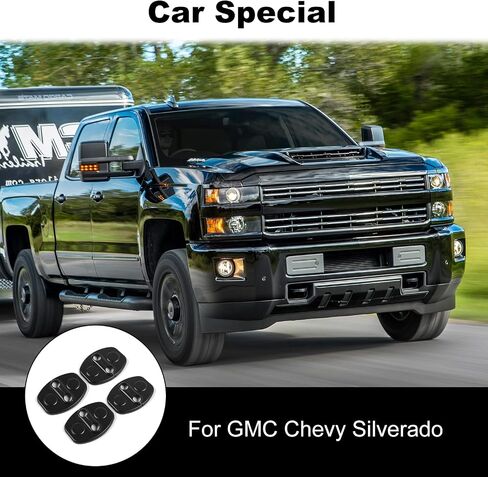 JWWY غطاء قفل الباب الكسوة لـ 2014-2024 Chevy Silverado GMC SIERRA 2014-2024+ Chevy Colorado GMC CANYON الملحقات الخارجية أسود 4 قطع in Saudi Arabia