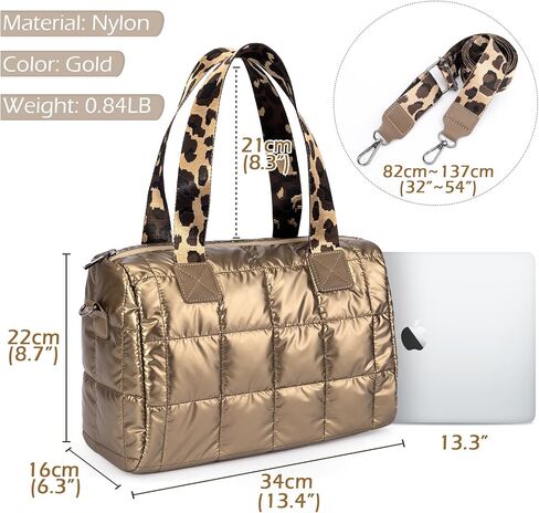 Quilted Gold Crossbody Bag, Puffy Purses Top Handle Handbags, Puffer Shoulder Bag for Women in Saudi Arabia
