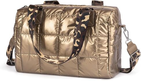 Quilted Gold Crossbody Bag, Puffy Purses Top Handle Handbags, Puffer Shoulder Bag for Women in Saudi Arabia
