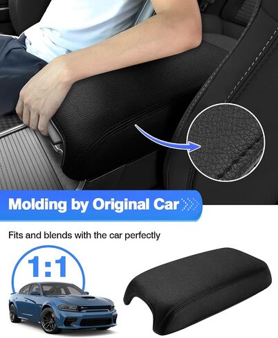 غطاء وحدة التحكم المركزية من Autoorder لـ 2011-2022 2023 2024 دودج تشارجر/كرايسلر 300 2015-2022 ملحقات غطاء مسند الذراع مضاد للخدش وسادة وحدة التحكم الوسطى واقي مسند الذراع الجلدي in Saudi Arabia