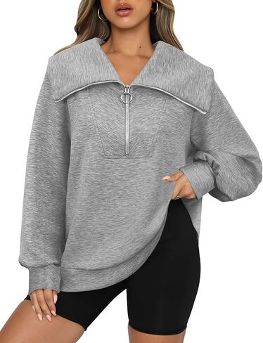 Womens Oversized Sweatshirts Zip Up Hoodie Loose Fit Pullover Sweaters Long Sleeve Tops for Women Fall Fashion 2024 in Kuwait