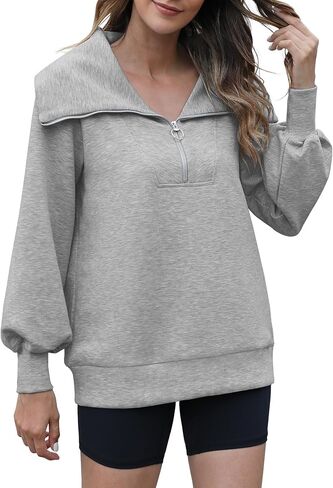 Womens Oversized Sweatshirts Zip Up Hoodie Loose Fit Pullover Sweaters Long Sleeve Tops for Women Fall Fashion 2024 in Kuwait