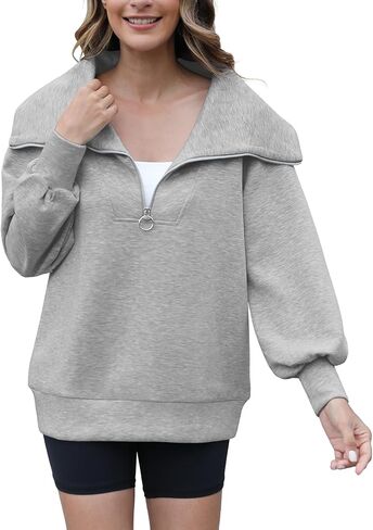 Womens Oversized Sweatshirts Zip Up Hoodie Loose Fit Pullover Sweaters Long Sleeve Tops for Women Fall Fashion 2024 in Kuwait