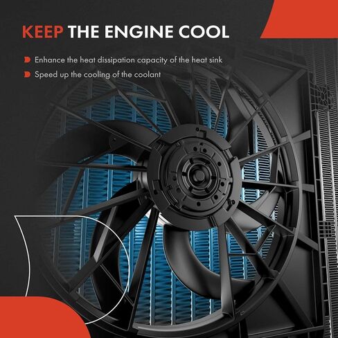 A-Premium Engine Radiator Cooling Fan Assembly with Brushless Motor Compatible with Select Jeep & Fiat Models - Renegade 2019-2023 1.3L, 500X 2019-2021 2023 1.3L in Saudi Arabia