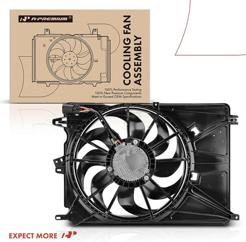 A-Premium Engine Radiator Cooling Fan Assembly with Brushless Motor Compatible with Select Jeep & Fiat Models - Renegade 2019-2023 1.3L, 500X 2019-2021 2023 1.3L in Saudi Arabia