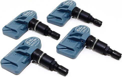 Set of 4 ITM 433mhz 08017DXS TPMS Tire Pressure Sensors for 2017-2019 Alfa Romeo Giulia Stelvio w/Gloss Black or Matte Black Aluminum Valve Stems Replacement (Gloss Black) in Saudi Arabia