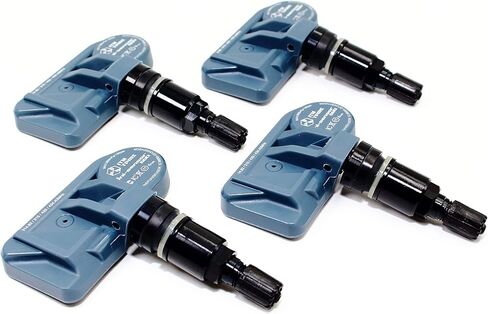 Set of 4 ITM 433mhz 08017DXS TPMS Tire Pressure Sensors for 2017-2019 Alfa Romeo Giulia Stelvio w/Gloss Black or Matte Black Aluminum Valve Stems Replacement (Gloss Black) in Saudi Arabia