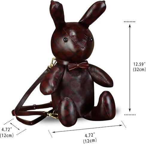 Genuine Leather Backpack for Women Kanpsack Rucksack Vintage Cute Rabbit Shape Crossbody Shoulder Bag Satchel Purse (Coffee) in Saudi Arabia