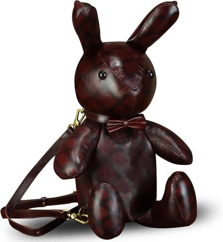 Genuine Leather Backpack for Women Kanpsack Rucksack Vintage Cute Rabbit Shape Crossbody Shoulder Bag Satchel Purse (Coffee) in Saudi Arabia