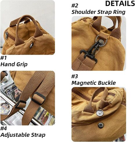 Small Backpack for Women Cute Backpack Ladies Canvas Backpack Purse for Women Men Casual Daypack Fashion Satchel Bag for Daily,Work (Brown) in Saudi Arabia