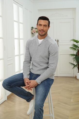 Fashion Sweater for Men Long Sleeve Solid Color V Neck Knitted Pullover Casaul Fitted Sports Polo Sweatershirts in Saudi Arabia