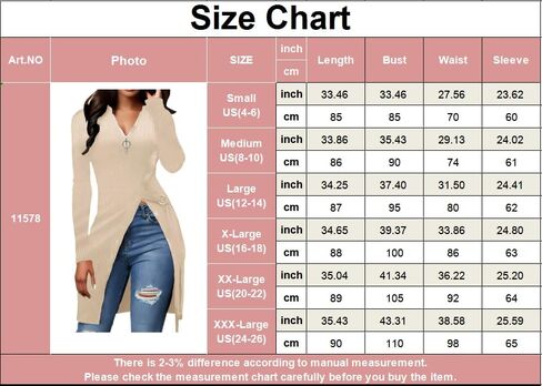 Women's Long Sleeve Tops Sexy Side Split Tunic Zip Up V Neck Asymmetric Hem Slim Ribbed Longline Shirts Blouses in Kuwait