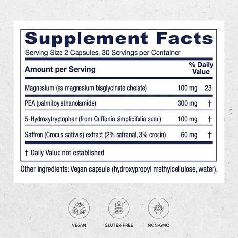 Vitanica Fibro Formula, Fibromyalgia Relief Support, Saffron Extract 60mg, 5 HTP 100mg, Pea 300mg, Dr Formulated Neuro Muscular Support Supplement, Vegan, Non-GMO, 60 Capsules in Saudi Arabia