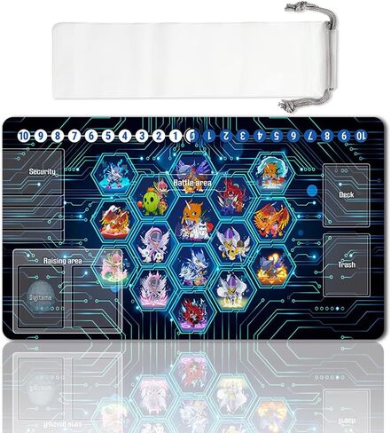 Board Game DTCG Playmat + Free Storage Bag Play Mats Size 24x12in Compatible for Digimon RPG (10785478) in Saudi Arabia