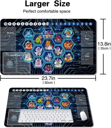 Board Game DTCG Playmat + Free Storage Bag Play Mats Size 24x12in Compatible for Digimon RPG (10785478) in Saudi Arabia