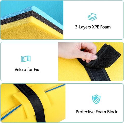 PEXMOR Floating Water Mat, 9/12/18 x 6 FT Floating Pad for The Water, 3-Layer XPE Foam Water Floating Island w/Bungee Tether & Storage Straps for Lake Pool Beach River in Saudi Arabia
