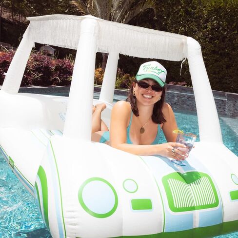 FUNBOY Giant Inflatable Country Club Golf Cart, Two Cup Holders, Removable Fringe Shade, Float for Summer Pool Party and Entertainment in Saudi Arabia