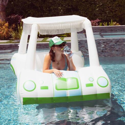 FUNBOY Giant Inflatable Country Club Golf Cart, Two Cup Holders, Removable Fringe Shade, Float for Summer Pool Party and Entertainment in Saudi Arabia