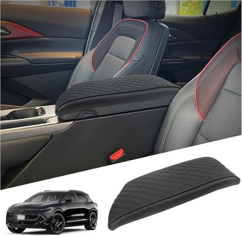 غطاء مسند ذراع وحدة التحكم المركزية متوافق مع الملحقات الداخلية لسيارة Chevy Equinox EV 2024-2025، واقي غطاء صندوق مقعد مسند الذراع مع نسيج منقوش in Kuwait