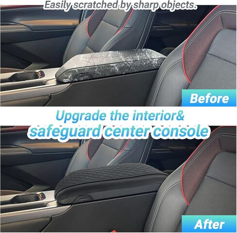 غطاء مسند ذراع وحدة التحكم المركزية متوافق مع الملحقات الداخلية لسيارة Chevy Equinox EV 2024-2025، واقي غطاء صندوق مقعد مسند الذراع مع نسيج منقوش in Kuwait