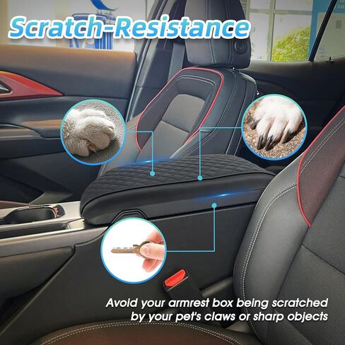 غطاء مسند ذراع وحدة التحكم المركزية متوافق مع الملحقات الداخلية لسيارة Chevy Equinox EV 2024-2025، واقي غطاء صندوق مقعد مسند الذراع مع نسيج منقوش in Kuwait