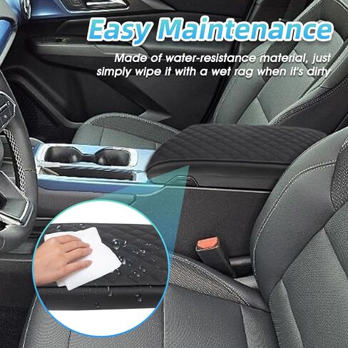 غطاء مسند ذراع وحدة التحكم المركزية متوافق مع الملحقات الداخلية لسيارة Chevy Equinox EV 2024-2025، واقي غطاء صندوق مقعد مسند الذراع مع نسيج منقوش in Kuwait