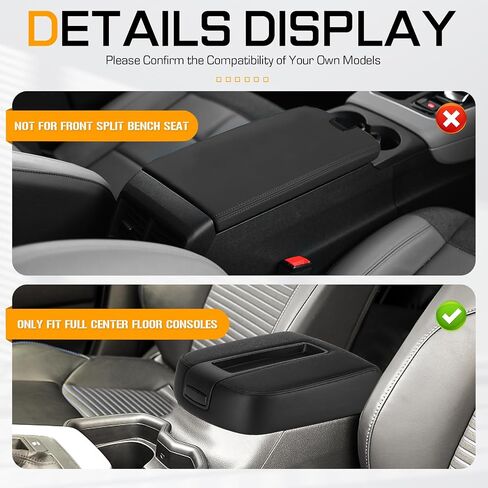 ILONPA Black Center Console Armrest Lid Box Cover Fits for 2007-2014 Chevy Avalanche Tahoe Suburban, GMC Sierra Yukon XL Replaces for 15217111 15941534 19328718, Middle Console Armrest Lid Top in Saudi Arabia