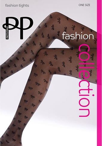 لباس ضيق نسائي من Pretty Polly بنمط فيونكة بالكامل، بفيونكة شفافة ضيقة، أسود (أسود)، مقاس واحد in Kuwait