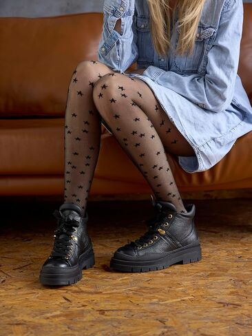 لباس ضيق نسائي من Pretty Polly بنمط فيونكة بالكامل، بفيونكة شفافة ضيقة، أسود (أسود)، مقاس واحد in Kuwait