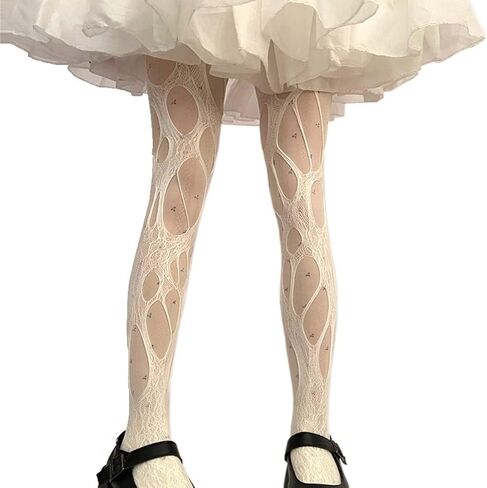 Fishnet Stocking for Women Mesh Stockings Pantyhose Lolita Gothic Punk Ripped Stockings Sexy Hosiery PWZ04 in Kuwait