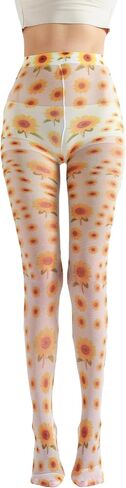 Sahabowi Women's Sheer Fashion Digital Print Fashions Stockings Metallic Silver Tights 1 in Saudi Arabia
