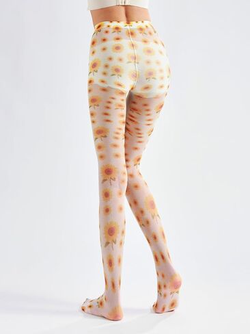 Sahabowi Women's Sheer Fashion Digital Print Fashions Stockings Metallic Silver Tights 1 in Saudi Arabia