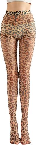Sahabowi Women's Sheer Fashion Digital Print Fashions Stockings Metallic Silver Tights 1 in Saudi Arabia