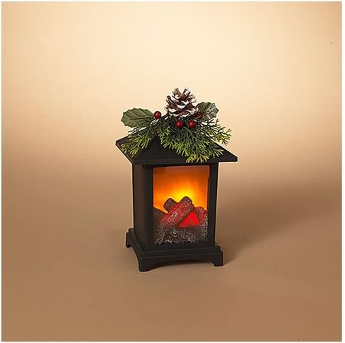 جيرسون 2659130 فانوس مدفأة مضاء يعمل بالبطارية مع لمسة زهرية، ارتفاع 8.8 بوصة in Kuwait