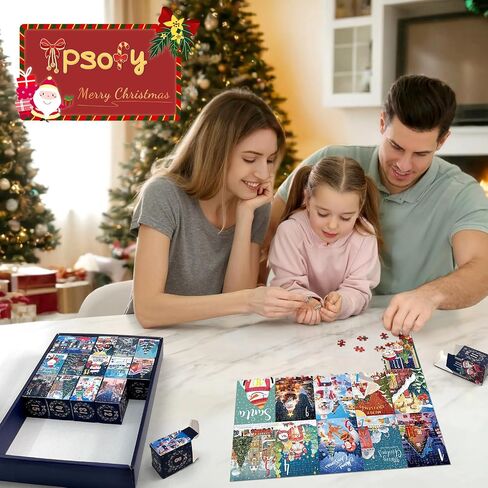 Advent Calendar 2024 عيد الميلاد عطلة بانوراما الألغاز - 1000 قطعة العد التنازلي المغامرة للأطفال والكبار in Saudi Arabia