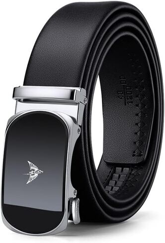 VANNANBA Leather Ratchet Belts for Men Fashion Automtic Buckle Waist Belt,Mens Belt with Gift Box in Saudi Arabia