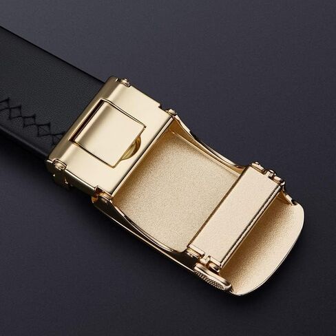 VANNANBA Leather Ratchet Belts for Men Fashion Automtic Buckle Waist Belt,Mens Belt with Gift Box in Saudi Arabia