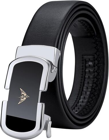 VANNANBA Leather Ratchet Belts for Men Fashion Automtic Buckle Waist Belt,Mens Belt with Gift Box in Kuwait