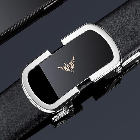 VANNANBA Leather Ratchet Belts for Men Fashion Automtic Buckle Waist Belt,Mens Belt with Gift Box in Kuwait