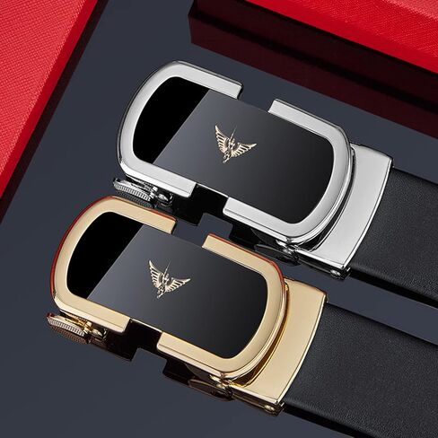 VANNANBA Leather Ratchet Belts for Men Fashion Automtic Buckle Waist Belt,Mens Belt with Gift Box in Kuwait