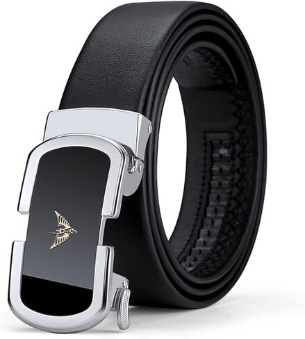 VANNANBA Leather Ratchet Belts for Men Fashion Automtic Buckle Waist Belt,Mens Belt with Gift Box in Kuwait
