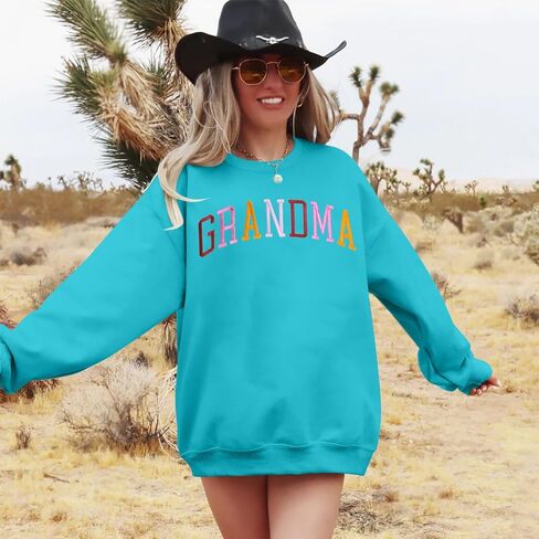 يي شيانغ ران الجدة بلوزات النساء الجدة المطرزة قميص الجدة المعتاد البلوز الجدة كم طويل البلوز الأعلى in Kuwait