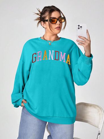 يي شيانغ ران الجدة بلوزات النساء الجدة المطرزة قميص الجدة المعتاد البلوز الجدة كم طويل البلوز الأعلى in Kuwait